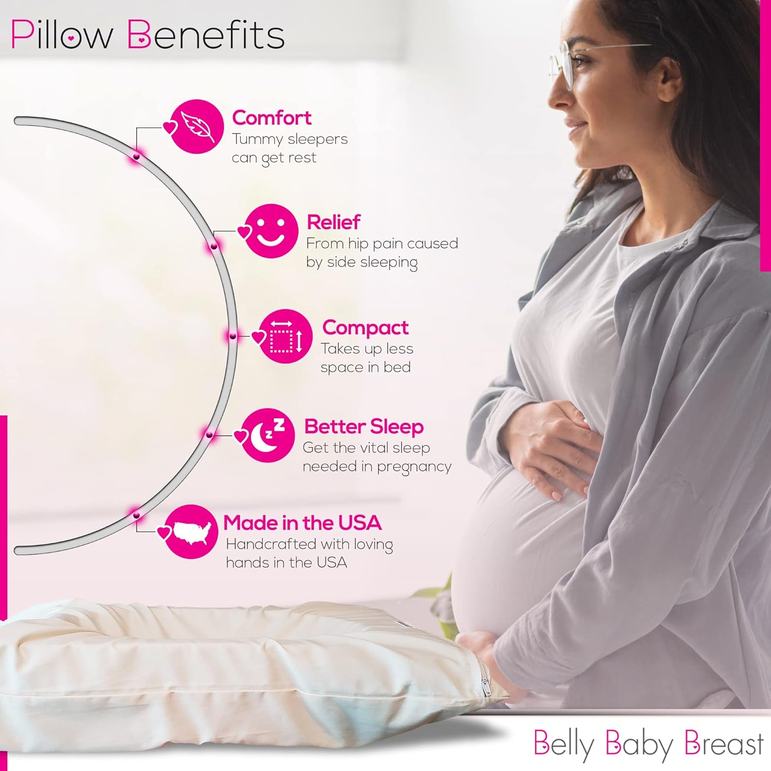 Almohada de embarazo para el vientre  Durmiente boca abajo  Almohada de maternidad para dormir boca abajo  Almohadas de embarazo para dormir boca