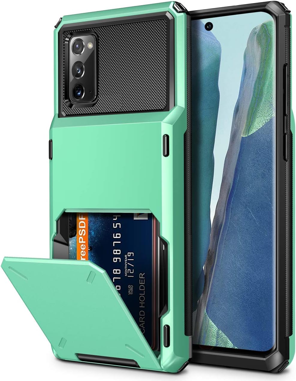 Vofolen Funda para Galaxy Note 20 5G Wallet 4-Card Flip Cover Soporte para tarjeta de crédito Ranura de identificación Bolsillo oculto de doble capa