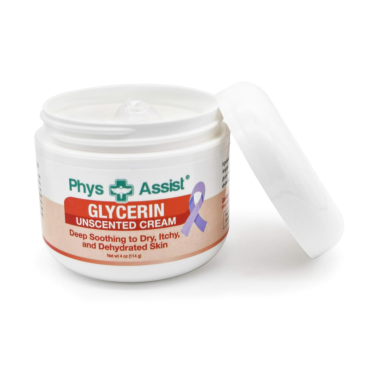 PhysAssist Oncology Glicerina Crema Hidratante Sin Perfume para Piel Estresada Seca. Diseñado para aquellos con Intolerancias a la Fragancia Después