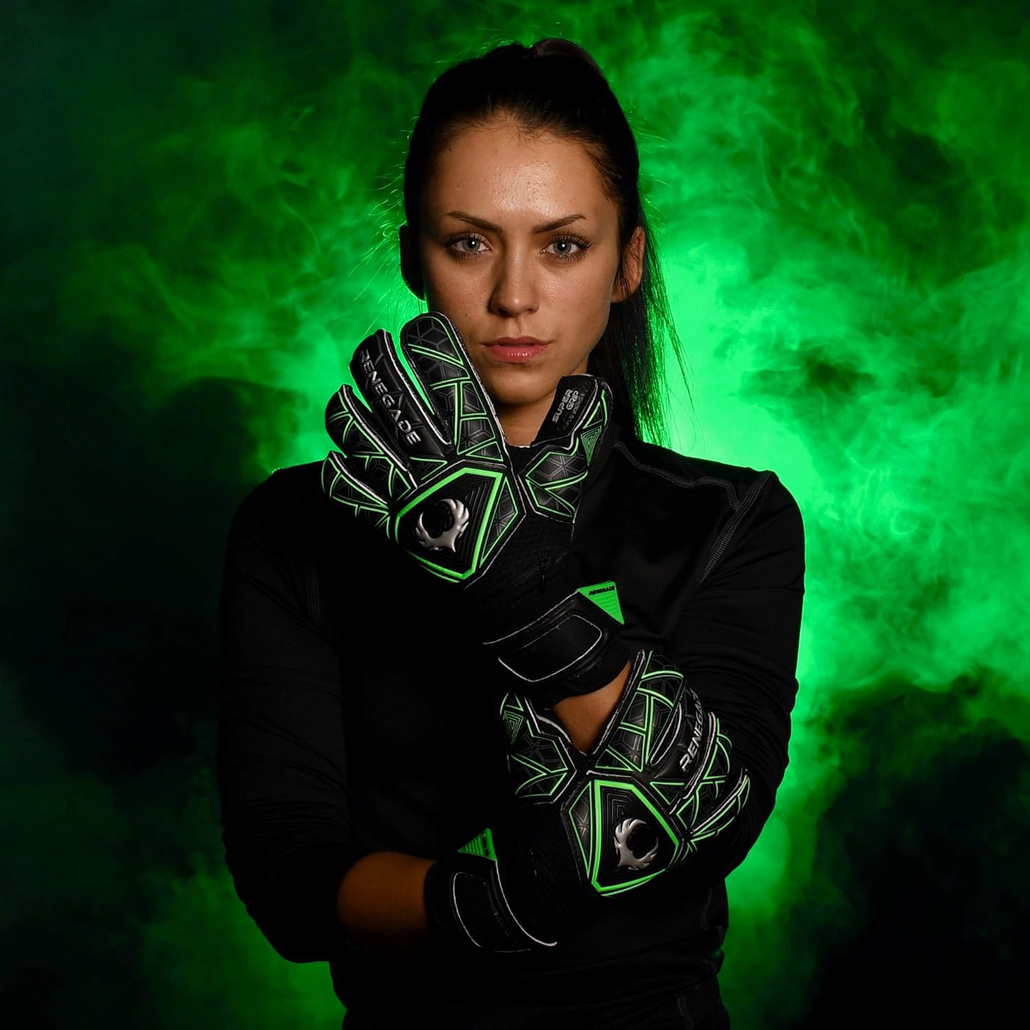 Renegade GK Guantes de portero Triton con protector contra microbios (tallas 5-11, 3 estilos, nivel 2) Pro-Tek Fingersave y duradero 3.5+3MM Super