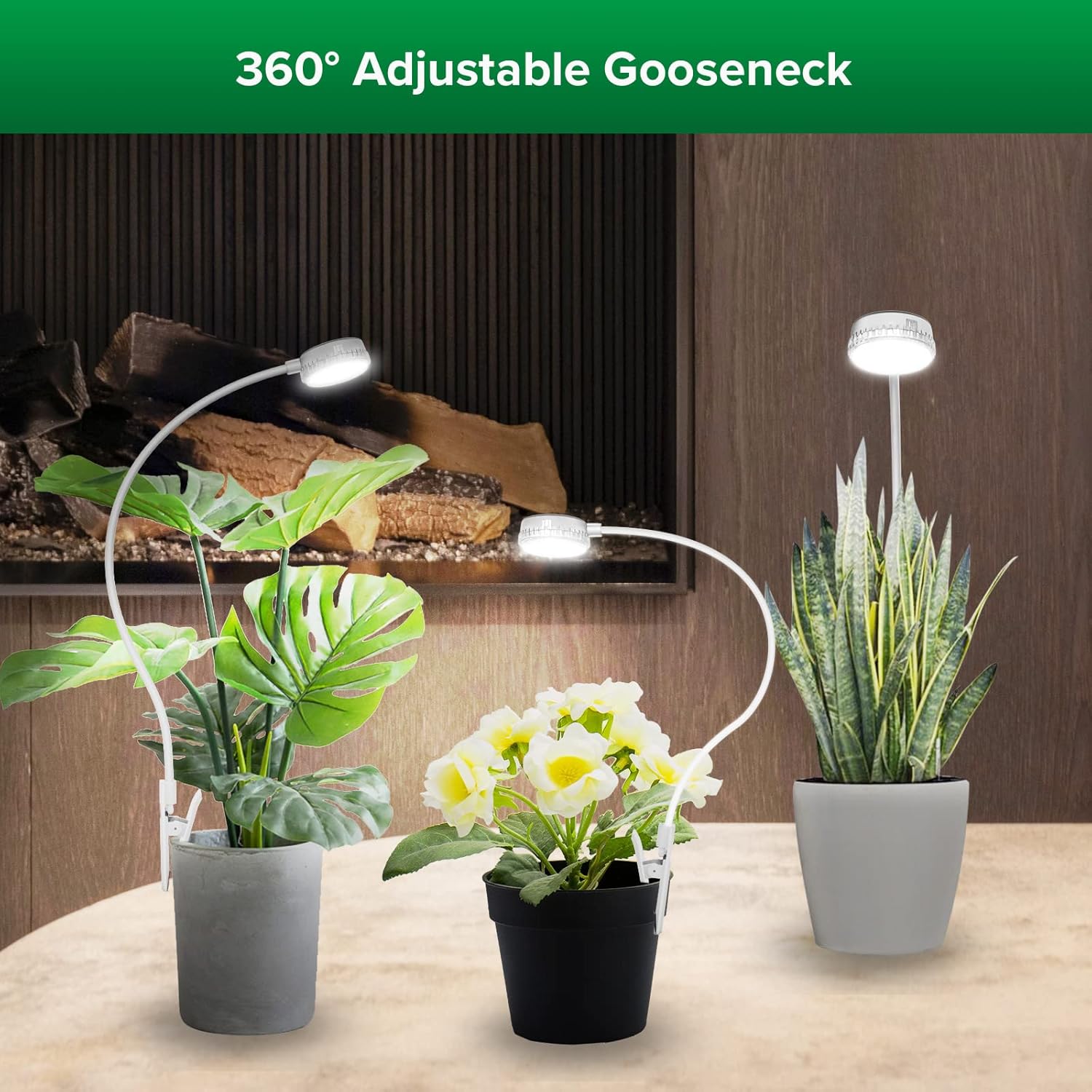 SANSI Luces de cultivo para plantas de interior, clip de maceta LED para plantas de espectro completo, lámpara de cultivo de plantas con 4 niveles