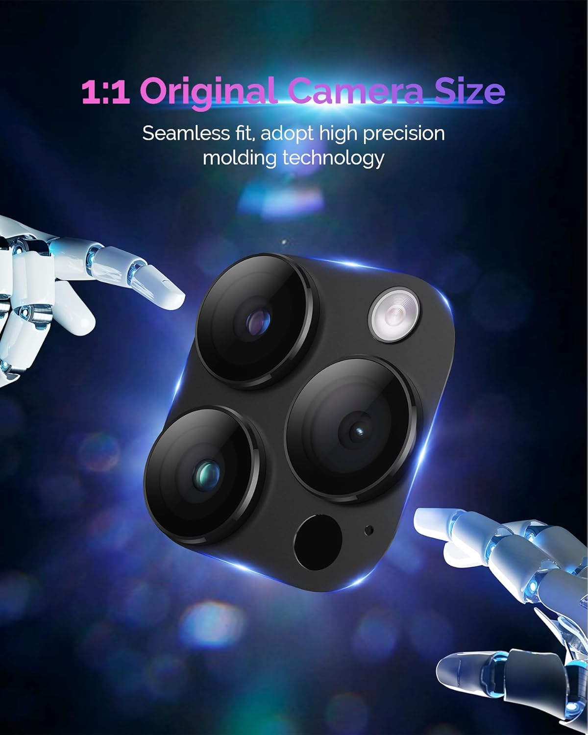 Protector de lente de cámara para iPhone 15 ProiPhone 15 Pro Max protección contra caídas cobertura completa metal 3D compatible con fundas cubierta