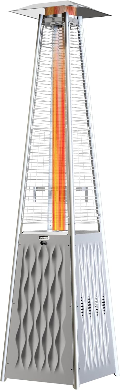 EAST OAK Pyramid – Calentador de patio de 48000 BTU, calentador de patio con llama para exteriores, acero inoxidable, calentador de propano de tubo