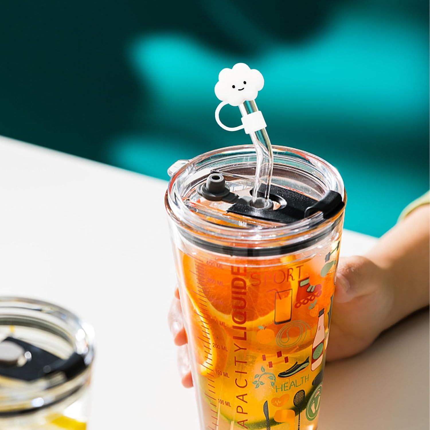 Fundas de popote de silicona para vasos Stanley, accesorios de tapa lindos compatibles con vasos de 30 y 40 onzas