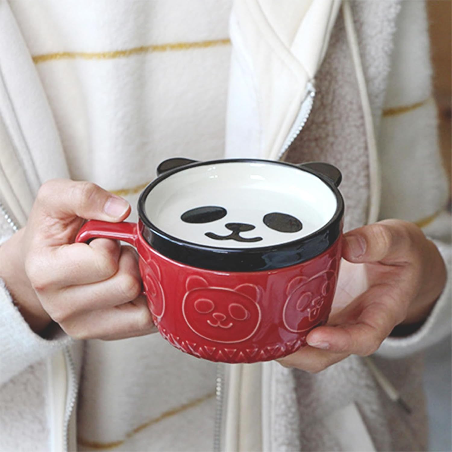 Regalos para mujeres, tazas de café Kawaii Panda con tapas, regalos de cumpleaños de Navidad para niñas, amigos, niños, hombres, esposa, mamá,
