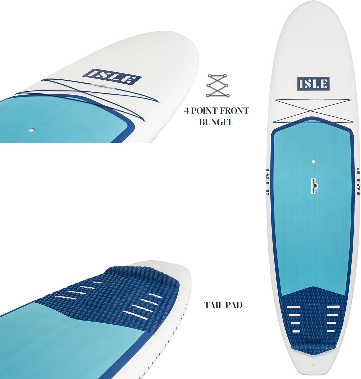 ISLE Versa Rígido Stand Up Paddle Board & SUP Paquete de accesorios – Tablero duro ligero epoxi SUP
