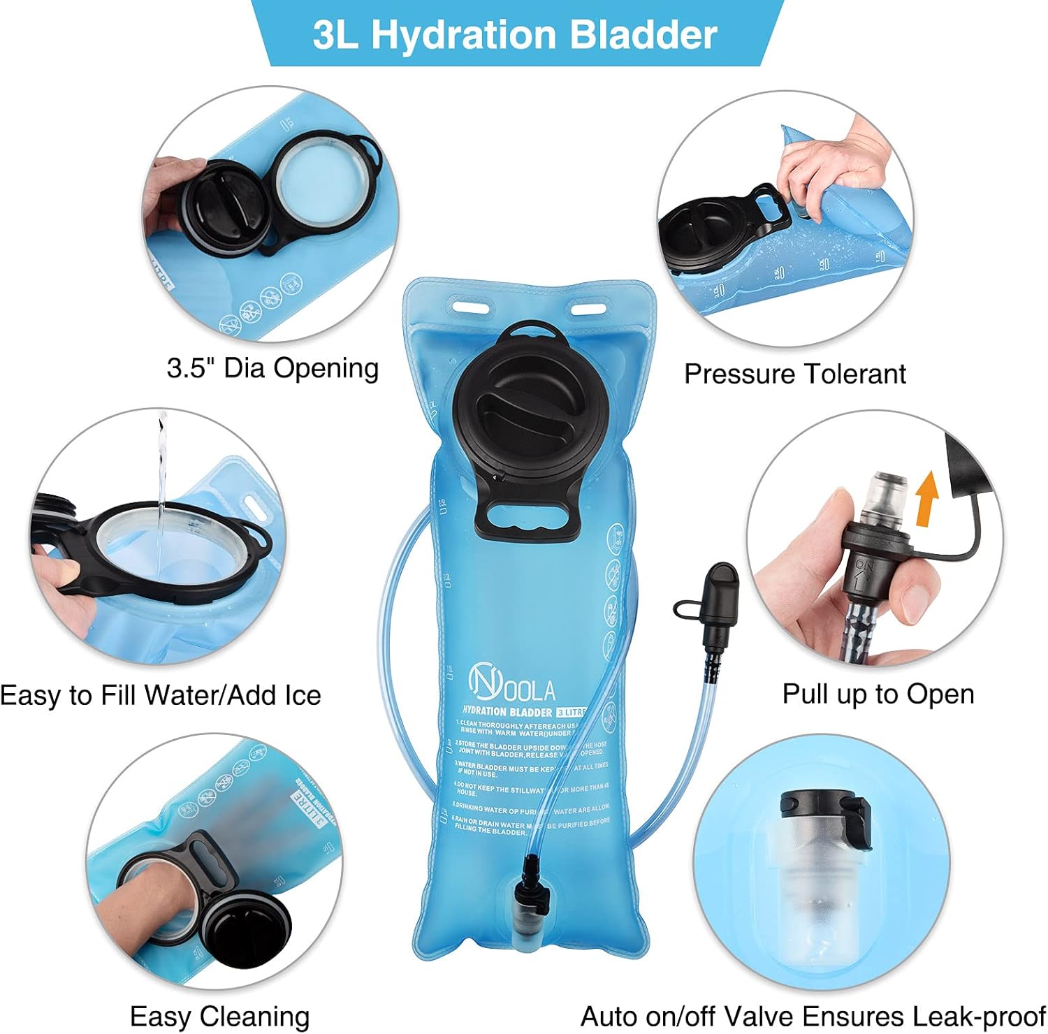 Mochila de hidratación con vejiga de agua de TPU de 3 L, mochila táctica de agua Molle para hombres y mujeres, paquete de hidratación para