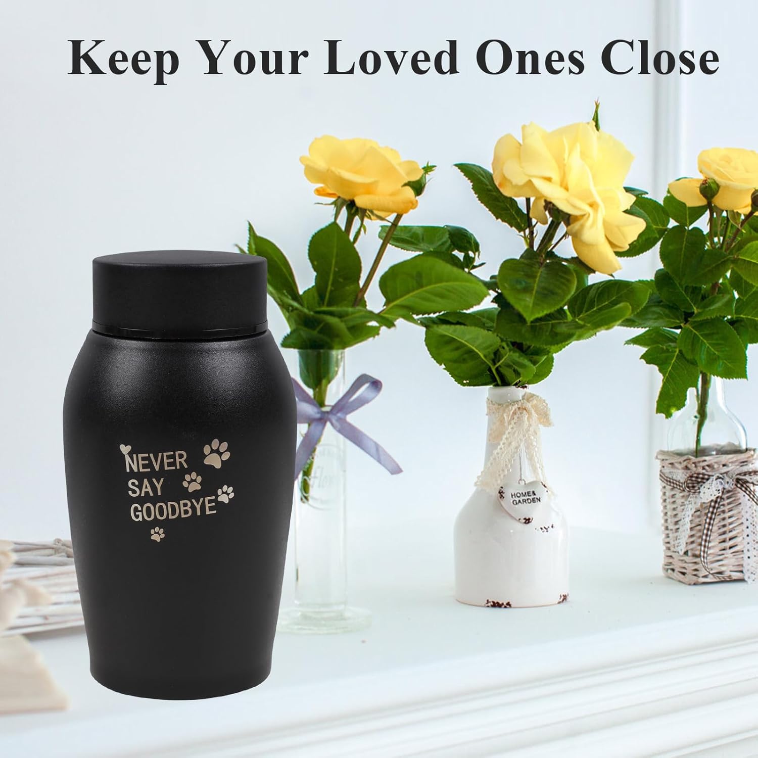 Urnas pequeñas de 5.3 pulgadas para cenizas humanas, urnas decorativas de recuerdo de acero inoxidable para cenizas humanas, urnas de cremación
