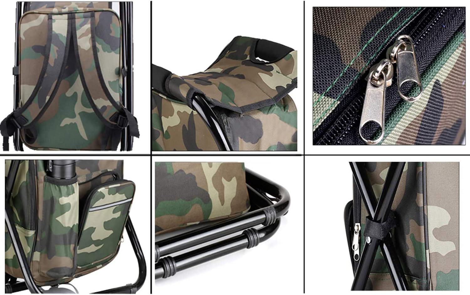 HANERDUN Mochila enfriadora 3 en 1, silla de pesca plegable, silla portátil con bolsa enfriadora de tela, silla enfriadora de lados suaves para