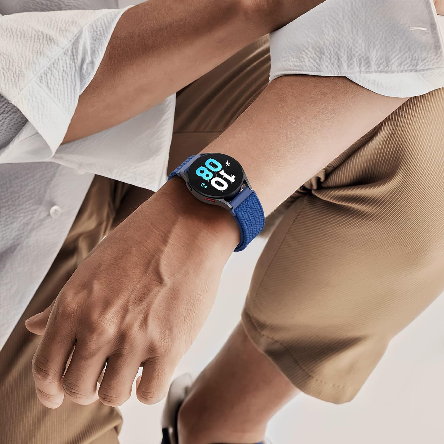 Paquete de 5 correas elásticas de nailon compatibles con Samsung Galaxy Watch Active 2 de 1.575 pulgadas, 1.732 pulgadas, Active 1.575