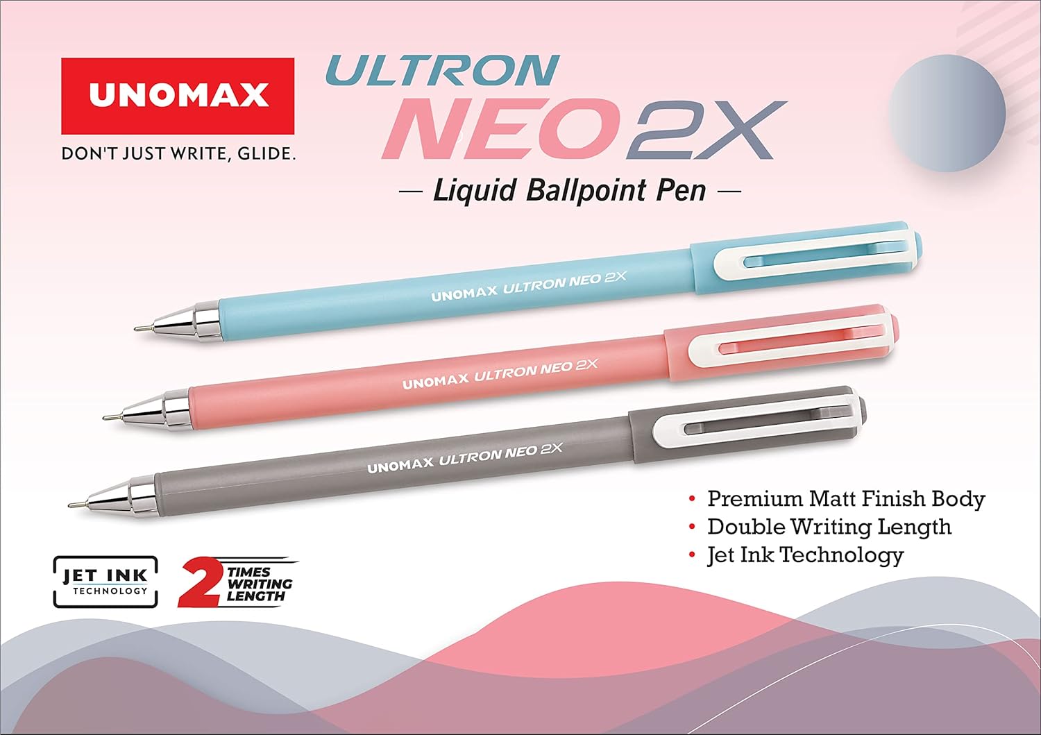 Unomax Ultron Neo 2X – Bolígrafo líquido, paquete de 50 (A2X)
