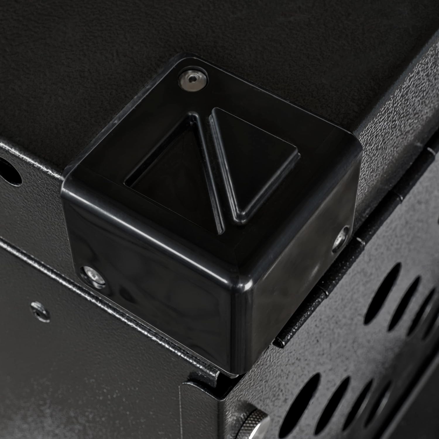 Caja para perros de aluminio con recubrimiento en polvo totalmente plegable y resistente – Grande (negro)