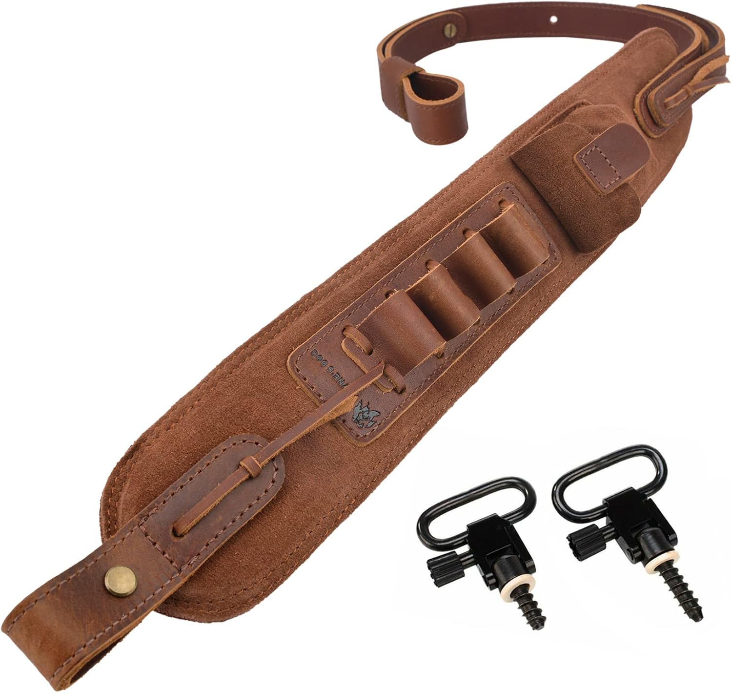WAYNE’S DOG 1 juego de funda de cuero para rifle con eslinga de pistola de fósforo para zurdo o cazador derecho