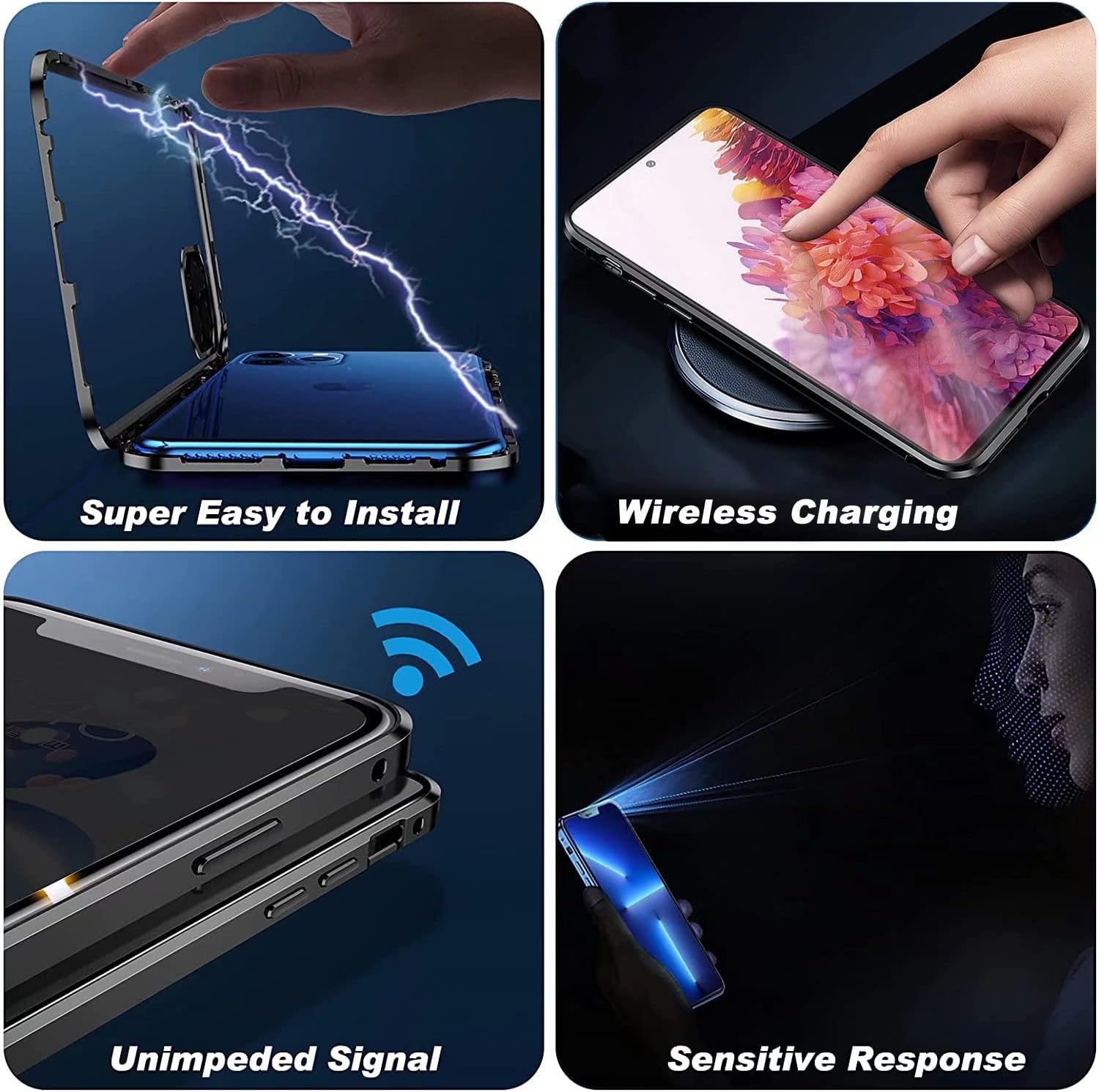Funda magnética para Samsung Galaxy Note 10 Plus, protección completa de 360, parachoques de metal con parte delantera y trasera, cubierta