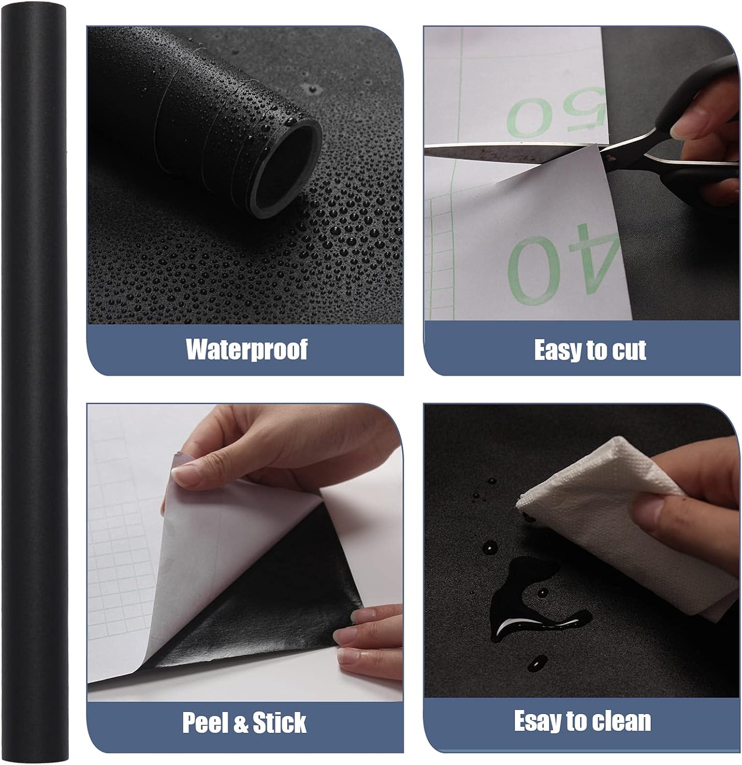 WADILE – Papel pintado despegar y pegar 15.9 x 196.8 pulgadas, papel de contacto extraíble para armariosencimeras impermeable, papel de pared para