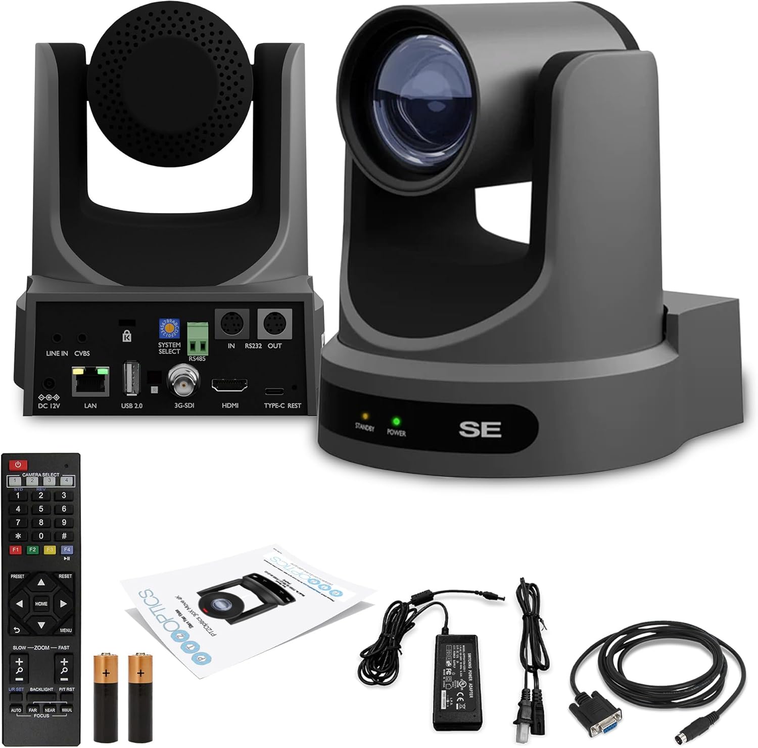 PTZOptics Move SE SDIHDMIUSBIP PTZ Cámara con zoom óptico de 12x (gris) (PT12X-SE-GY-G3)