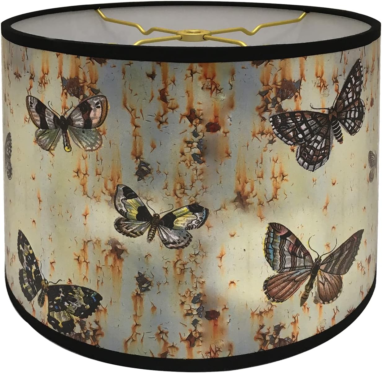Pantalla Royal Designs para lámpara de techo, 10 pulgadas, parte posterior rígida, diseño de mariposas, fabricada en Estados Unidos, 10 x 10 x 7,