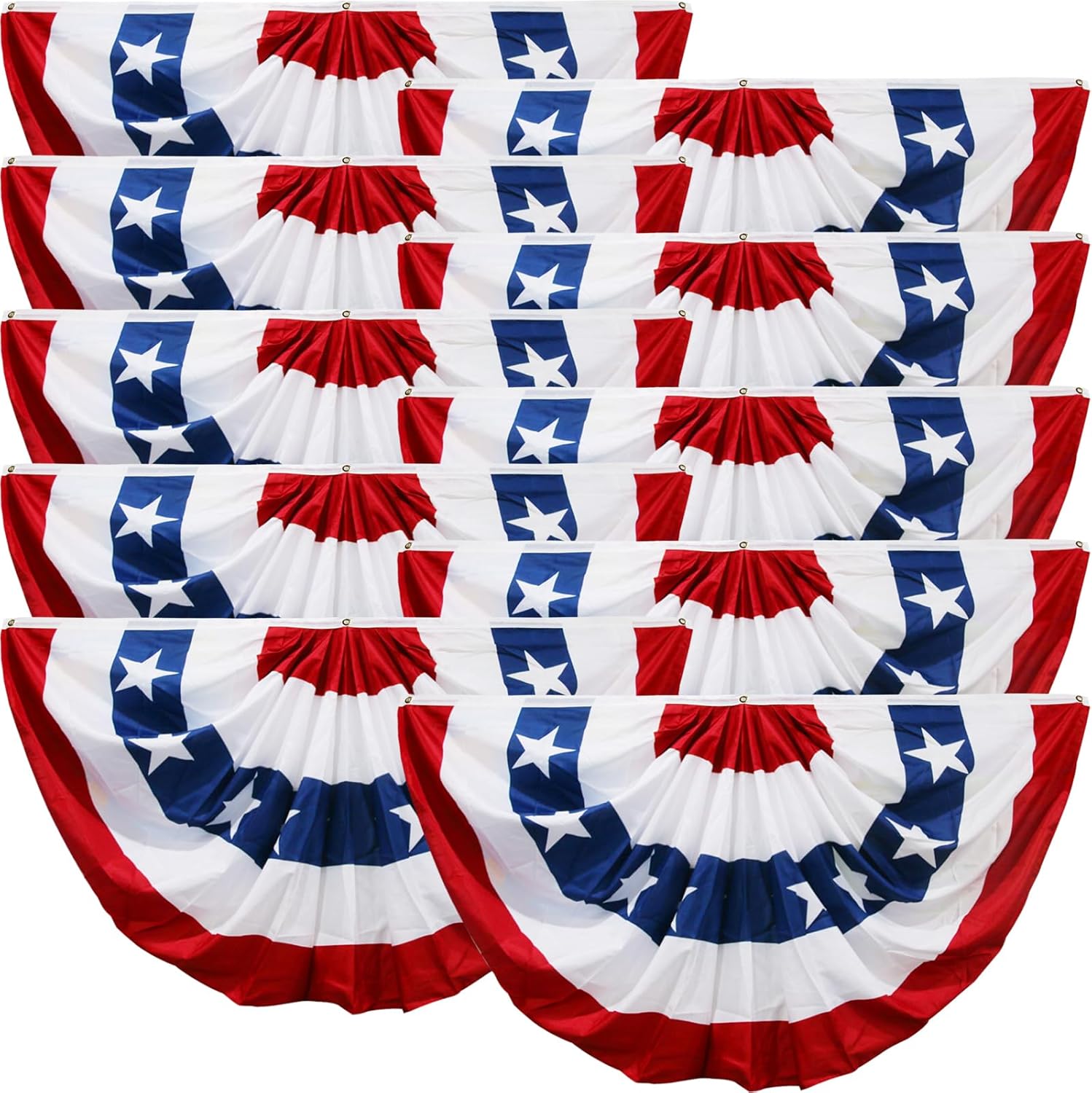 Banderines de bandera estadounidense para exteriores, banderas del 4 de julio para exteriores, bandera plisada de Estados Unidos de 1.5 x 3 pies,