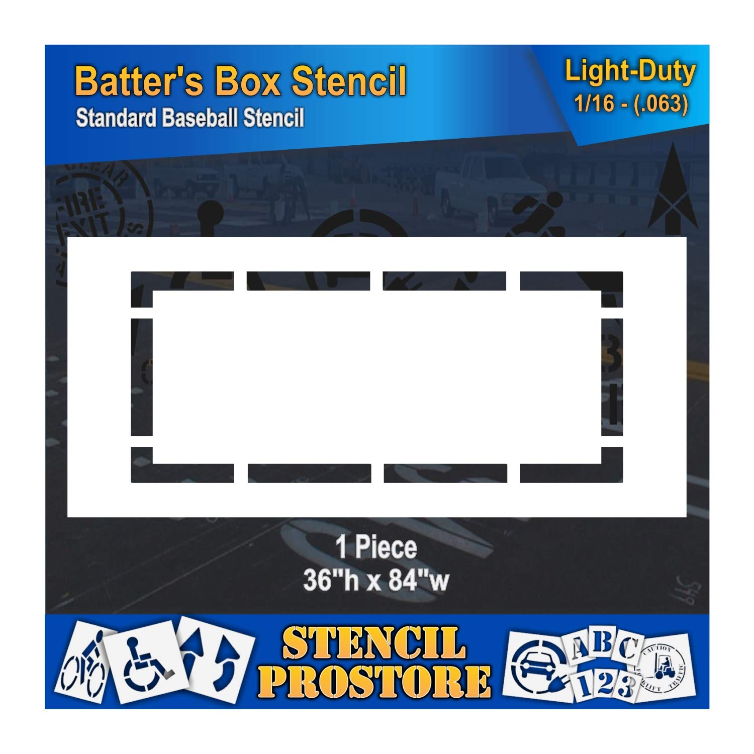 Plantilla de marcado atlético, 36 pulgadas, plantilla de caja de bateadores de béisbol, 36 x 84 x 116 pulgadas, ligera