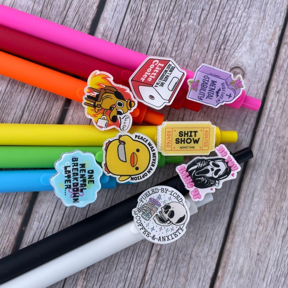 YJ PREMIUMS 8 bolígrafos divertidos  Lindo divertido humor sarcástico, sarcástico, genial, divertidísimo, mordaza, desemotivación, es fino, regalo