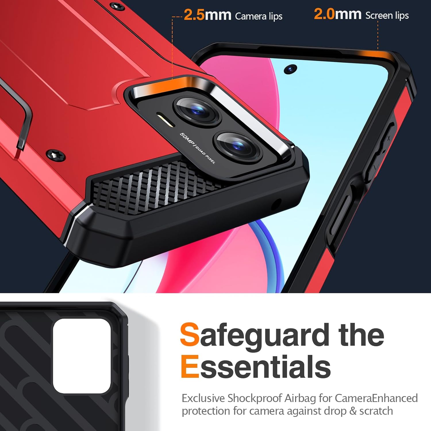 Asuwish Funda de teléfono para Motorola Moto G 5G 2023 con protector de pantalla de vidrio templado y soporte delgado y resistente de grado militar