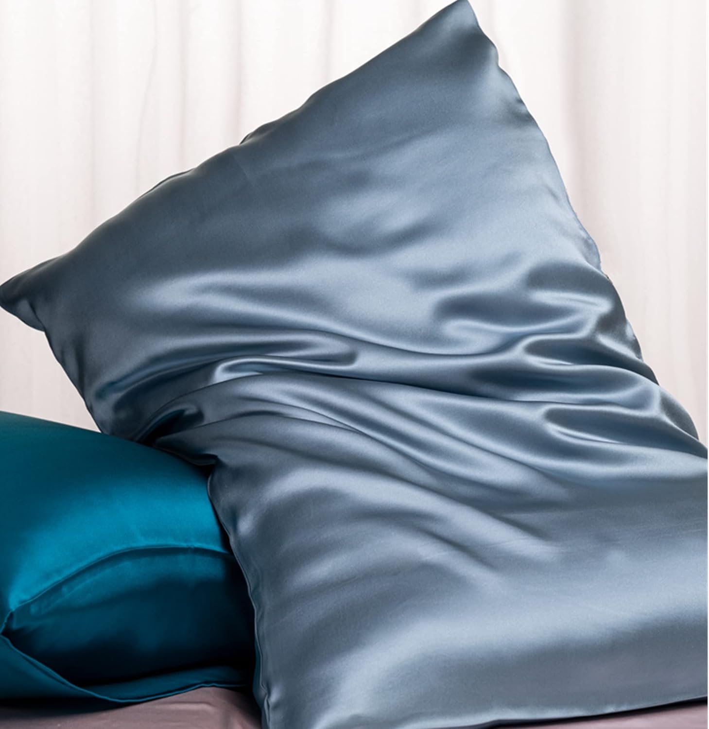 Funda de almohada de seda de morera tamaño King para cabello y piel, fabricada en Estados Unidos, seda pura de 22 mommes, fundas de almohada