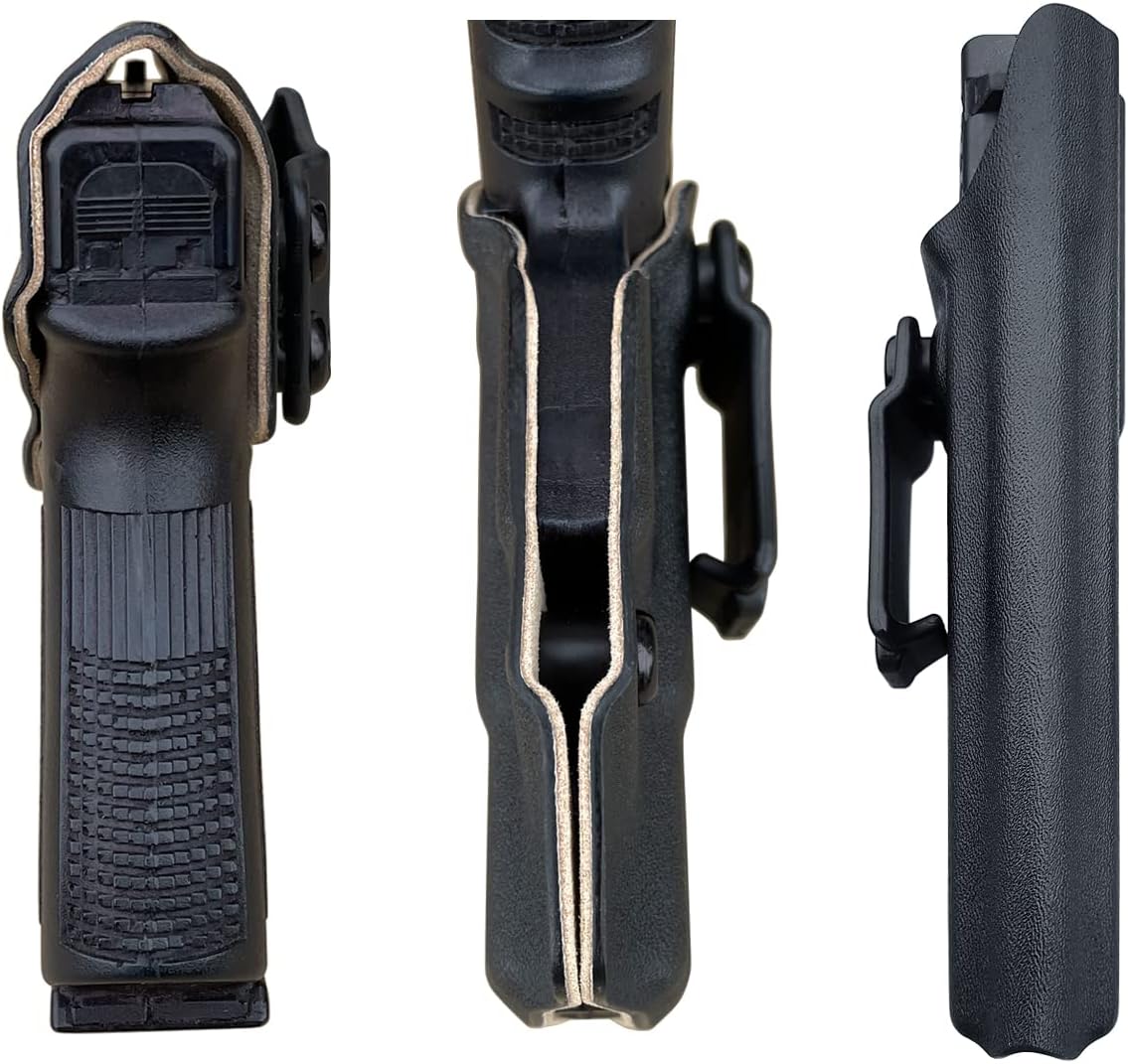 IWB Funda de cuero Kydex compatible con Glock 19 19X 25 44 45 (Gen 3 4 5)  Glock 23 32 (Gen 3 4) Pistola – Cintura interior oculta para G19 G19X G23