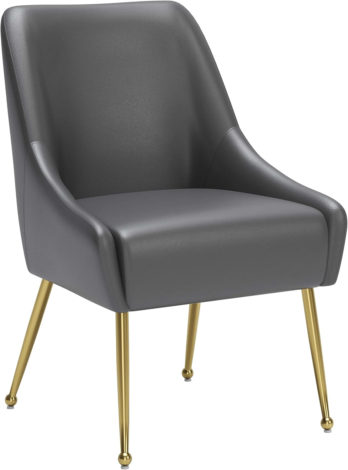 Zuo Maxine Silla de comedor gris y dorado