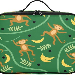 Seamless Pattern Monkeys Animal Lianas double layer cosmetic bag travel make up bags for toiletries makeup bag toiletry bolso de maquillaje para Seamless Pattern Monkeys Animal Lianas double layer cosmetic bag travel make up bags for toiletries makeup bag toiletry bolso de maquillaje para