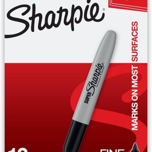 Sharpie – Marcadores superpermanentes punta fina negro 12 unidades Sharpie – Marcadores superpermanentes punta fina negro 12 unidades