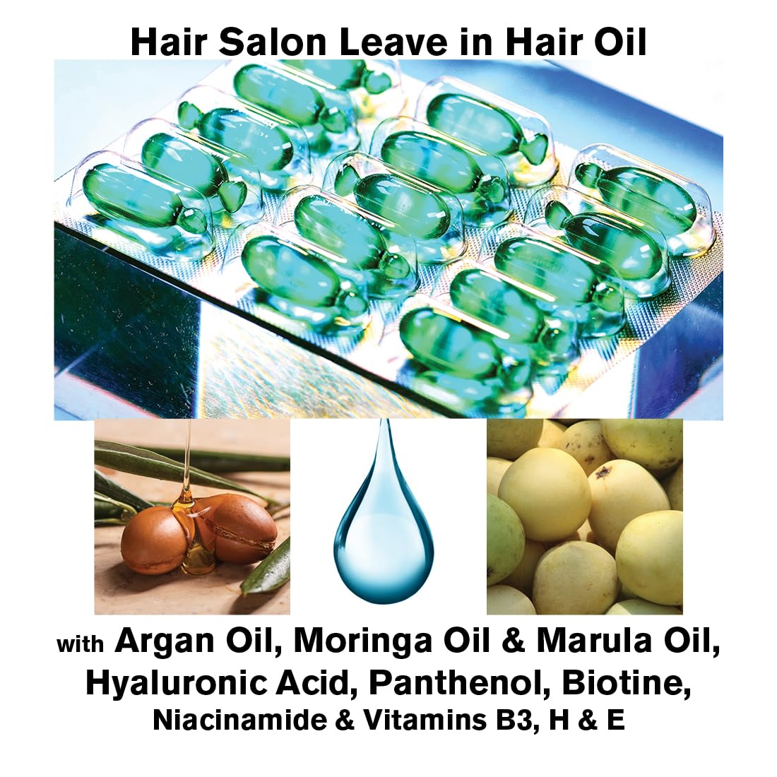 SNOBGIRLS BODYDENSE – Aceite vegano para el cabello con aceite de argán, ácido hialurónico, aceite de moringa, aceite de marula y vitaminas para