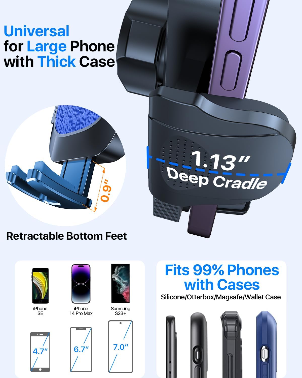Soporte de teléfono para tu automóvil 88 libras súper resistente Soporte de teléfono con ventosa para parabrisastableroventana, soporte universal