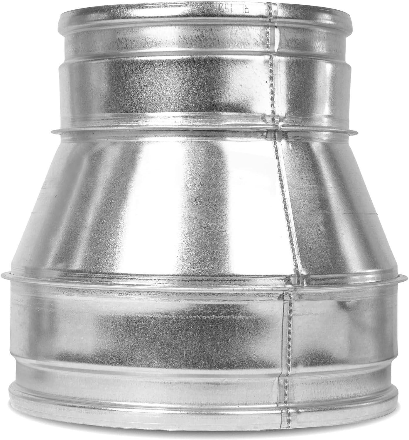 Reductor de conductos de ventilación de 8 a 6 pulgadas – Conector redondo de acero galvanizado – Montaje de conducto – Acoplamiento de aumento del