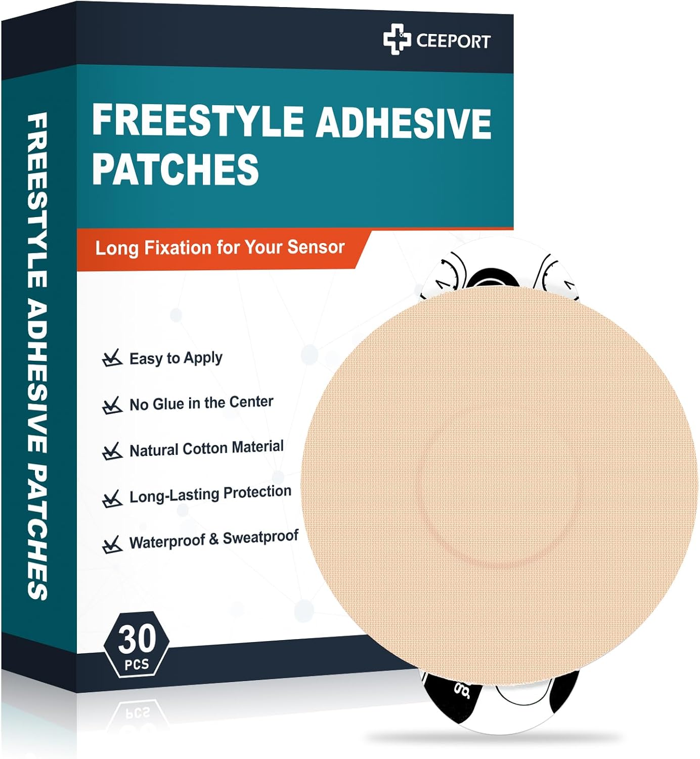 Paquete de 30 parches adhesivos Freestyle, cubiertas de sensor diseñadas para Freestyle Libre 23-Enlite-Medtronic Guardian, parches de sensor CGM,