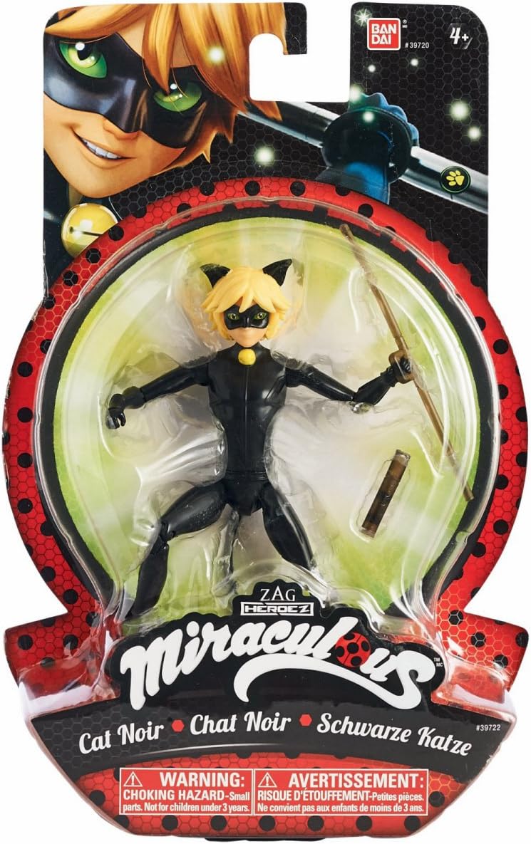 Muñeca de acción de 5.5 pulgadas Miraculous, Cat Noir, 5.5″, Multi Color