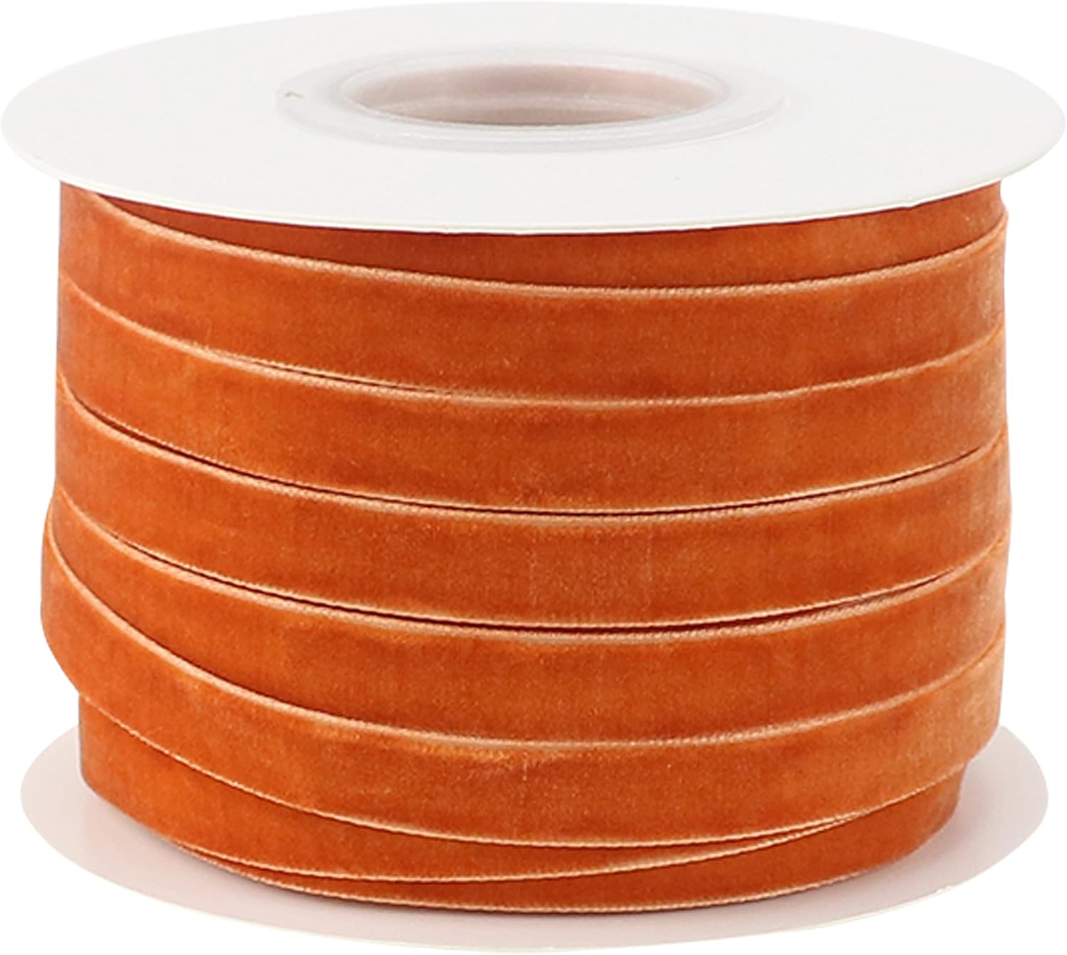 DINDOSAL Cinta de terciopelo de terracota de 38 pulgadas de una sola cara, cinta fina de terciopelo para envolver regalos, cinta naranja quemada,