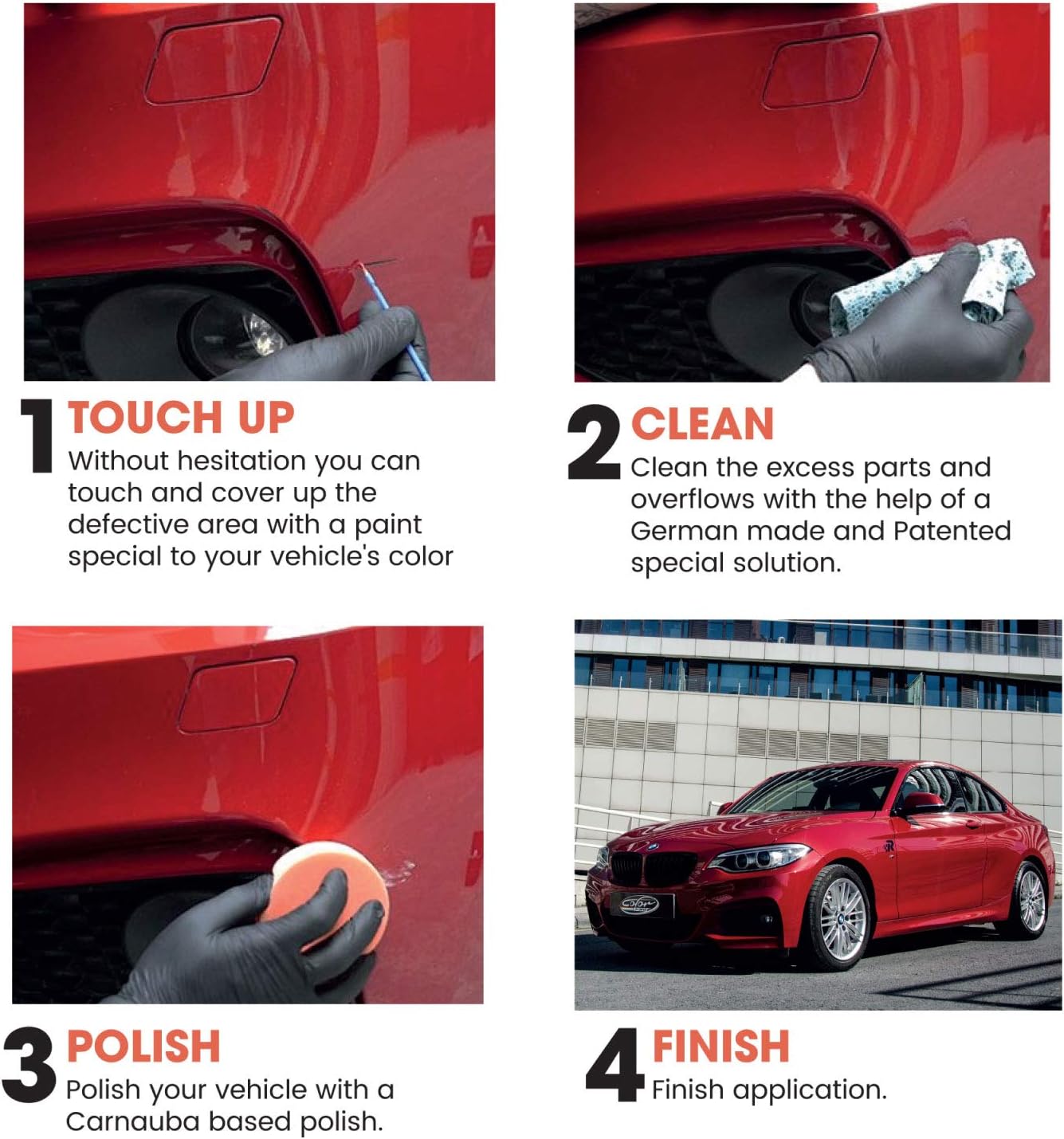 Color N Drive para Peugeot Automotive Touch Up Paint – M09V – Noir Perla Nera – reparación de arañazos, coincidencia exacta – básica