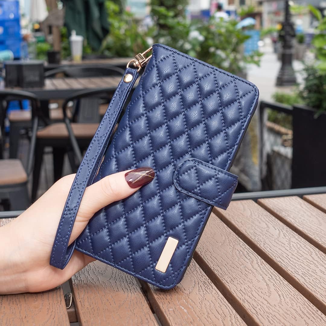 Asuwish Funda de teléfono para Samsung Galaxy S21 Ultra 5G Funda tipo cartera con protector de pantalla de vidrio templado y tarjetero de cuero con