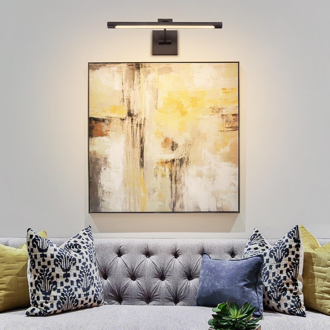 Xbuyee Luz LED para pintura, luz de arte ajustable de 16.54 pulgadas y 9 W para pared, lámpara de pared de galería para trabajos de exhibición,
