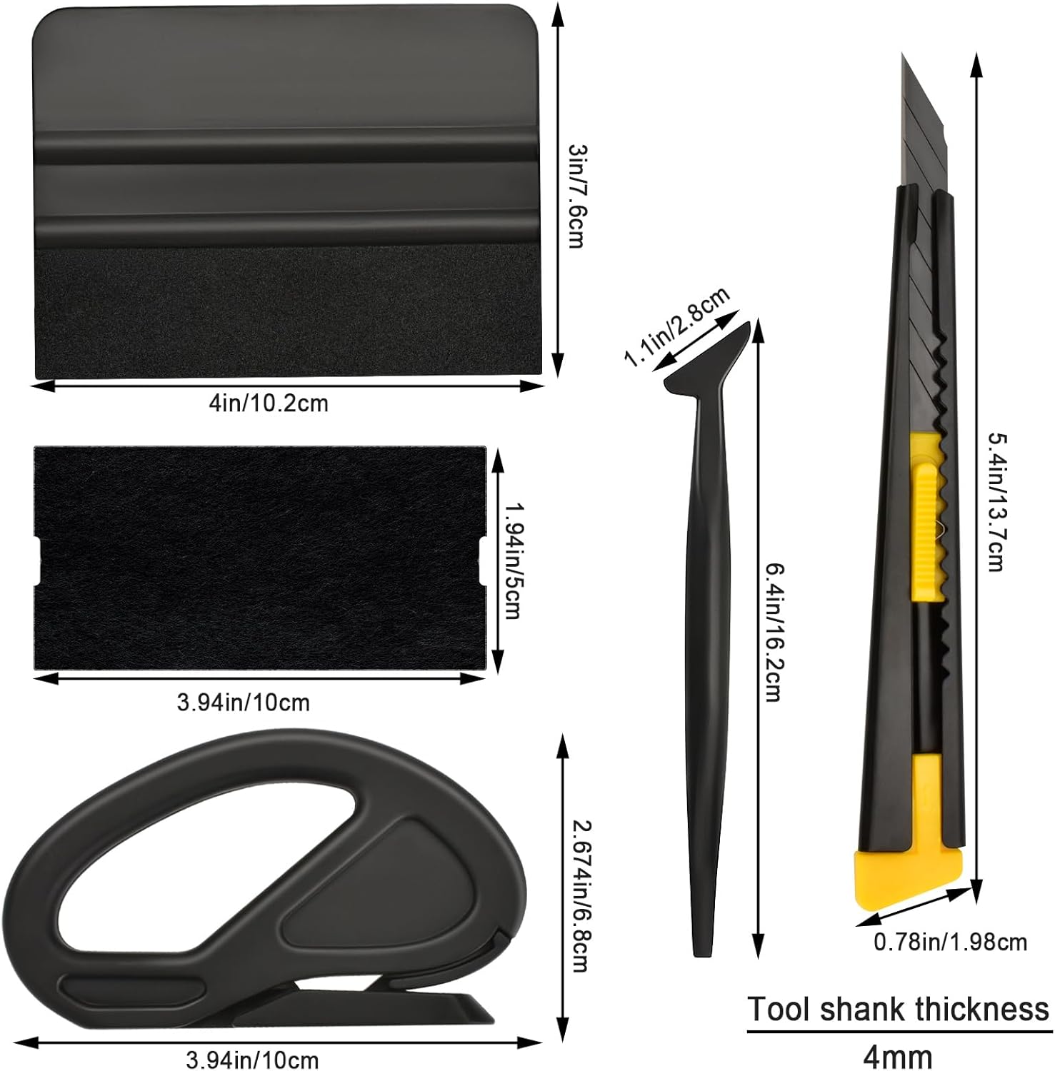 Kit de herramientas de tinte de ventana de automóvil, incluye espátula de fieltro, kit de aplicación de película para ventana, herramientas de