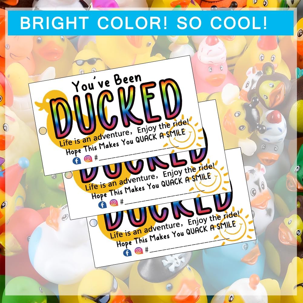 You’ve Been Ducked, etiqueta de pato de pato, tarjeta de juego de patito de pato, tamaño de tarjeta de visita de 3.5 x 2 pulgadas, diseño de fondo