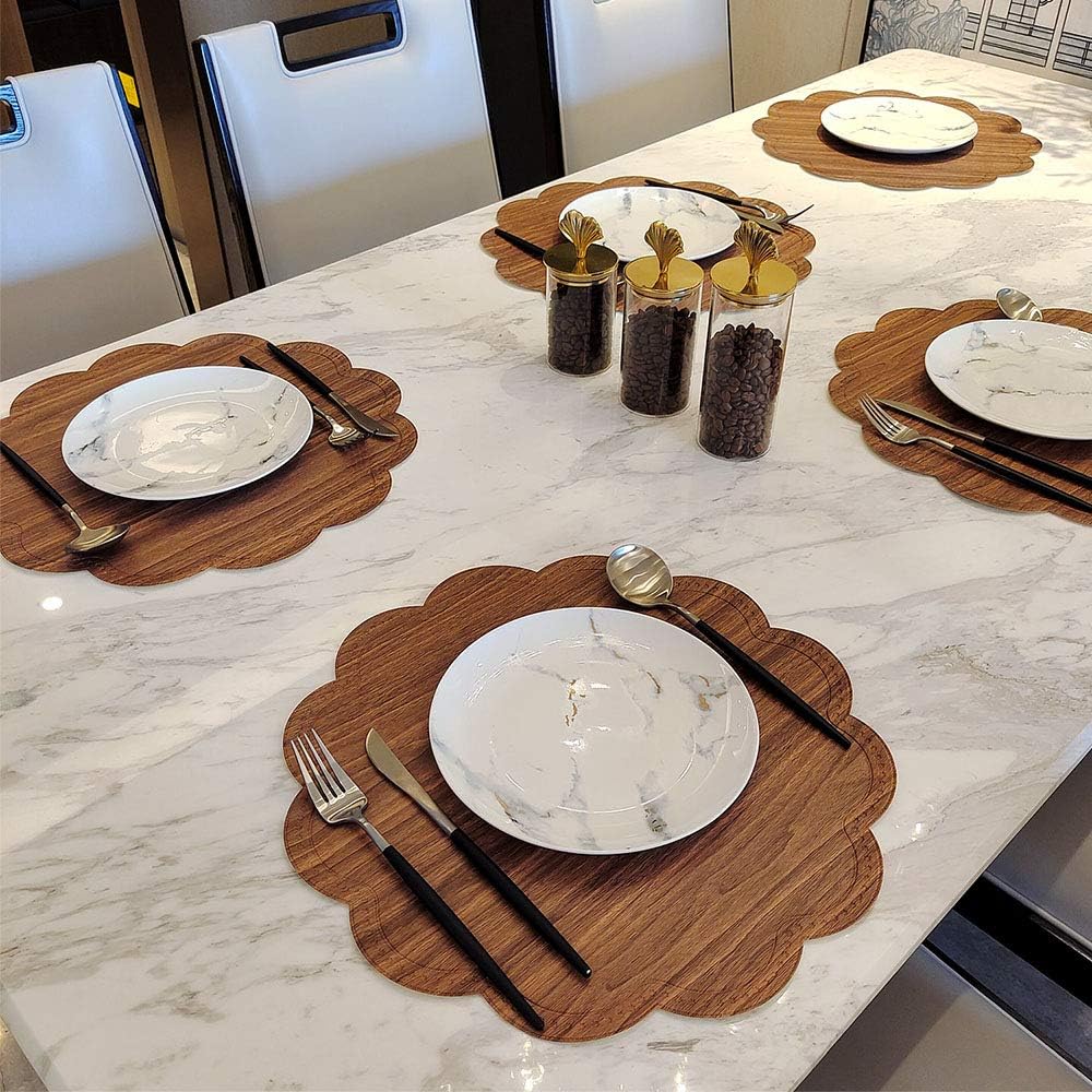 juego de 6manteles individuales impermeables para mesa de comedor, lavables con un paño