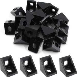 20 soportes de esquina 2020, soporte de esquina de aluminio en ángulo recto con ranura en T, soporte de esquina de extrusión para perfil de 20 soportes de esquina 2020, soporte de esquina de aluminio en ángulo recto con ranura en T, soporte de esquina de extrusión para perfil de