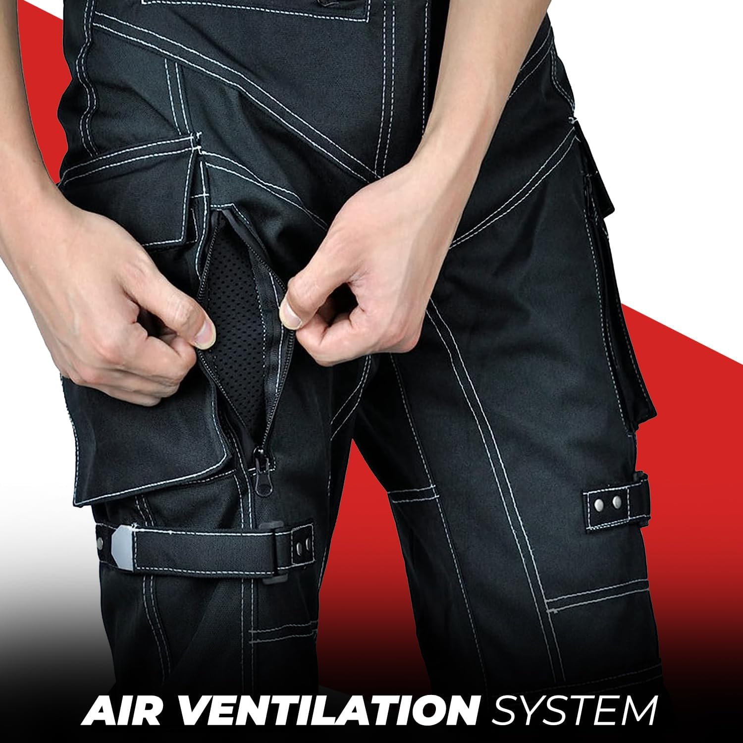 Pantalones de motocicleta para hombre, pantalones deportivos duales, impermeables, resistentes al viento, para todo tipo de clima, con blindaje CE