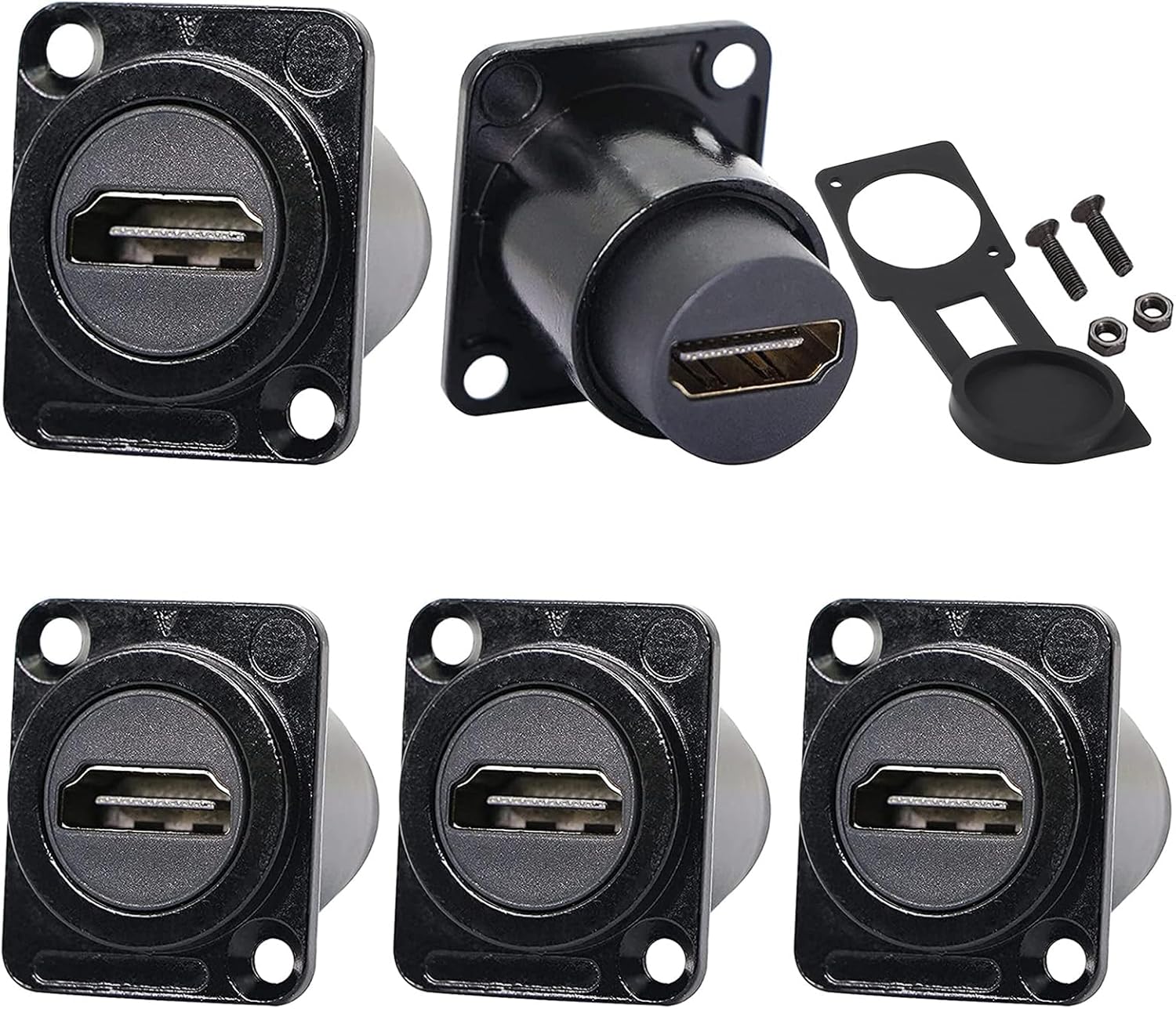PENGLIN Adaptador de montaje en panel HDMI 4K 60Hz, HDMI 2.0 Panel roscado acoplador de montaje fijo hembra a hembra para proyector de monitor de TV