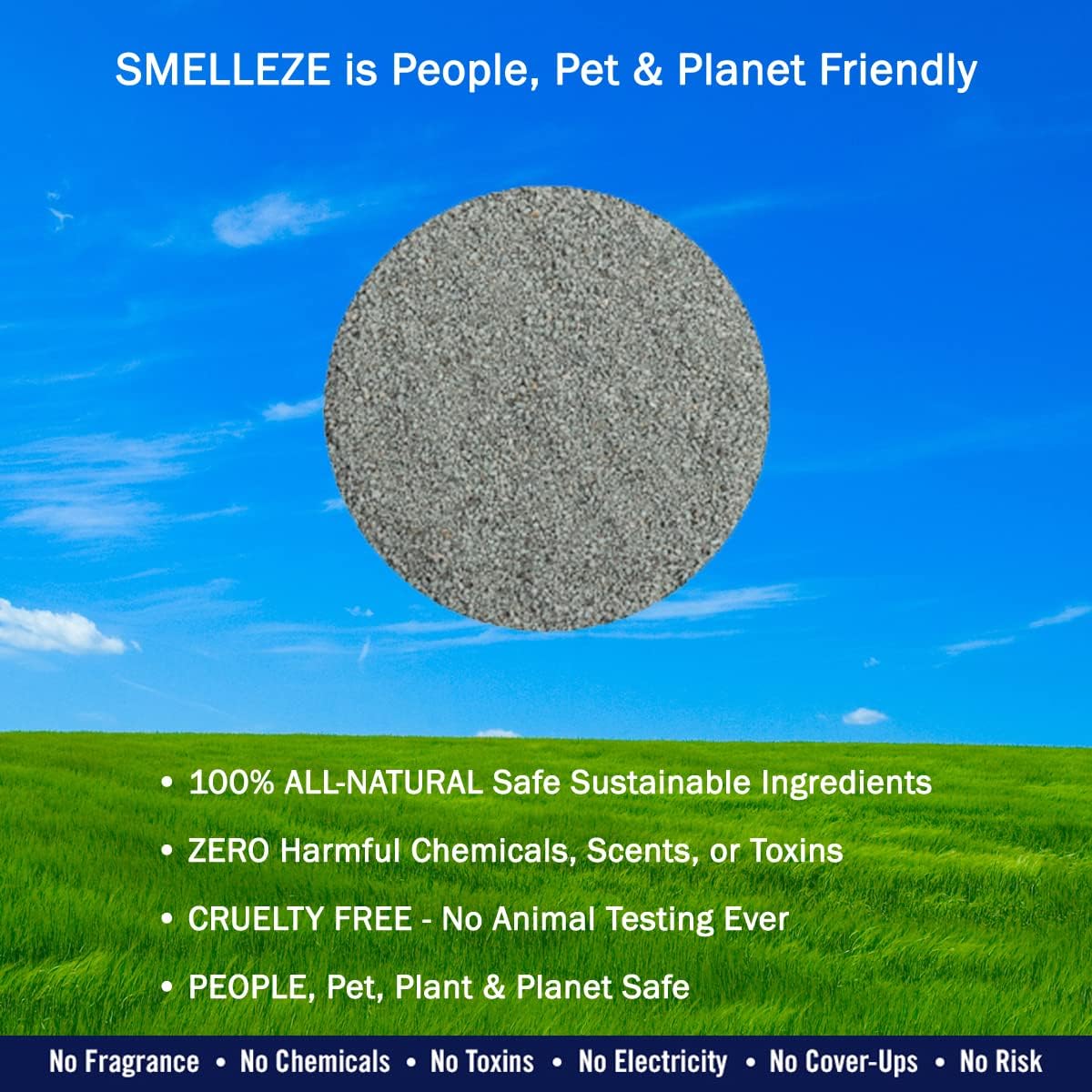 SMELLEZE Desodorizador natural para eliminar olores de alfombras 2 lb. El polvo elimina los compuestos orgánicos volátiles para alfombras y la