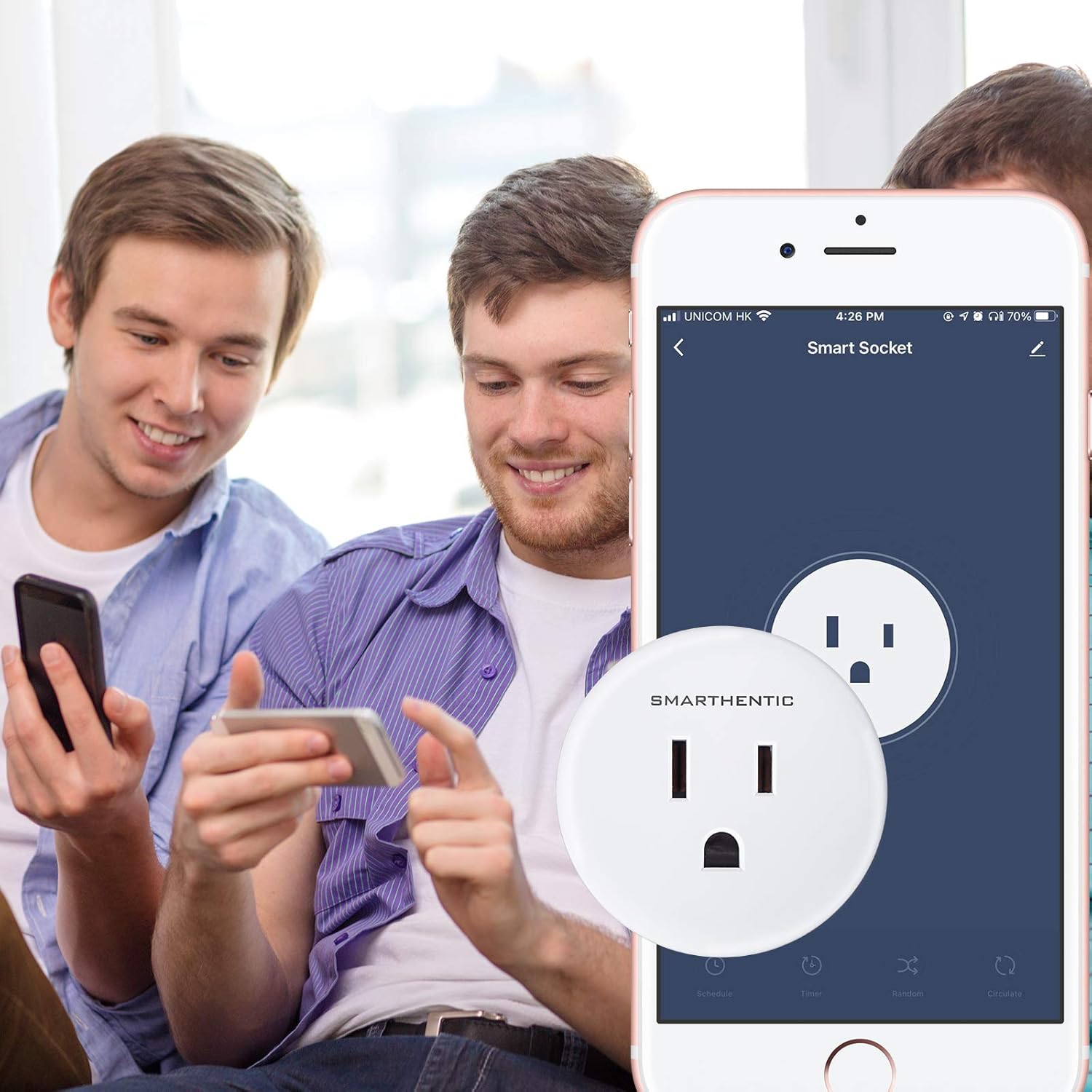 Temporizadores de luz inteligentes programables para interiores, interruptor de luz WiFi, Tienda Alexa Google Home Voice, aplicación y control