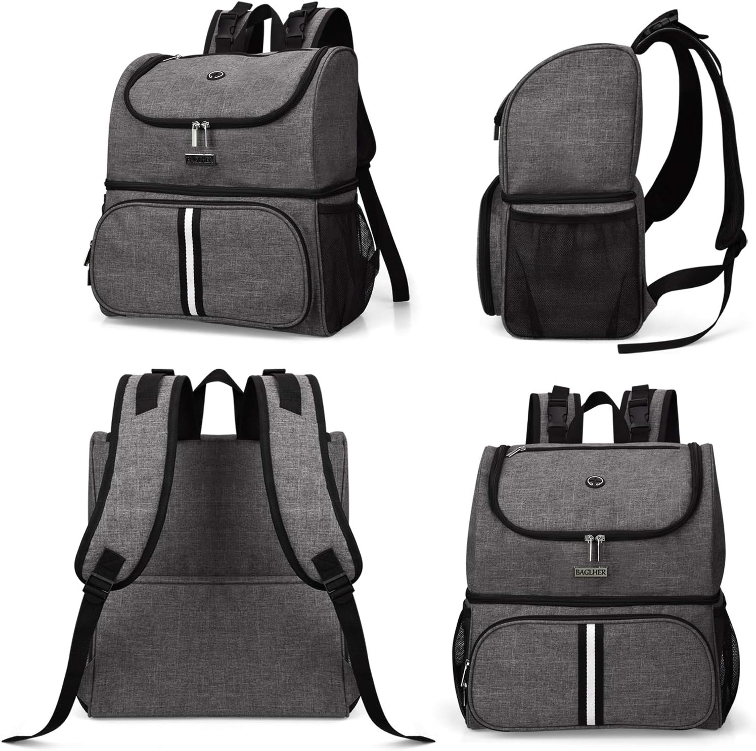 BAGLHER Bolsa de viaje para mascotas, mochila de doble capa para suministros para mascotas (para todos los suministros de viaje para mascotas),