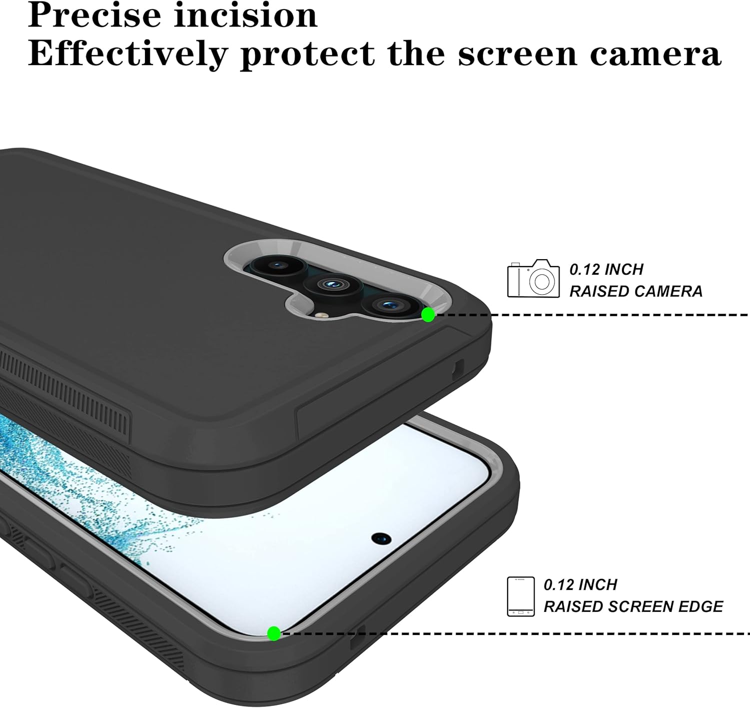 Qinmay Funda para Galaxy A54 5G, Samsung Galaxy A54 5G con protector de pantalla HD (paquete de 2), funda para Samsung A54 5G, duradera a prueba de