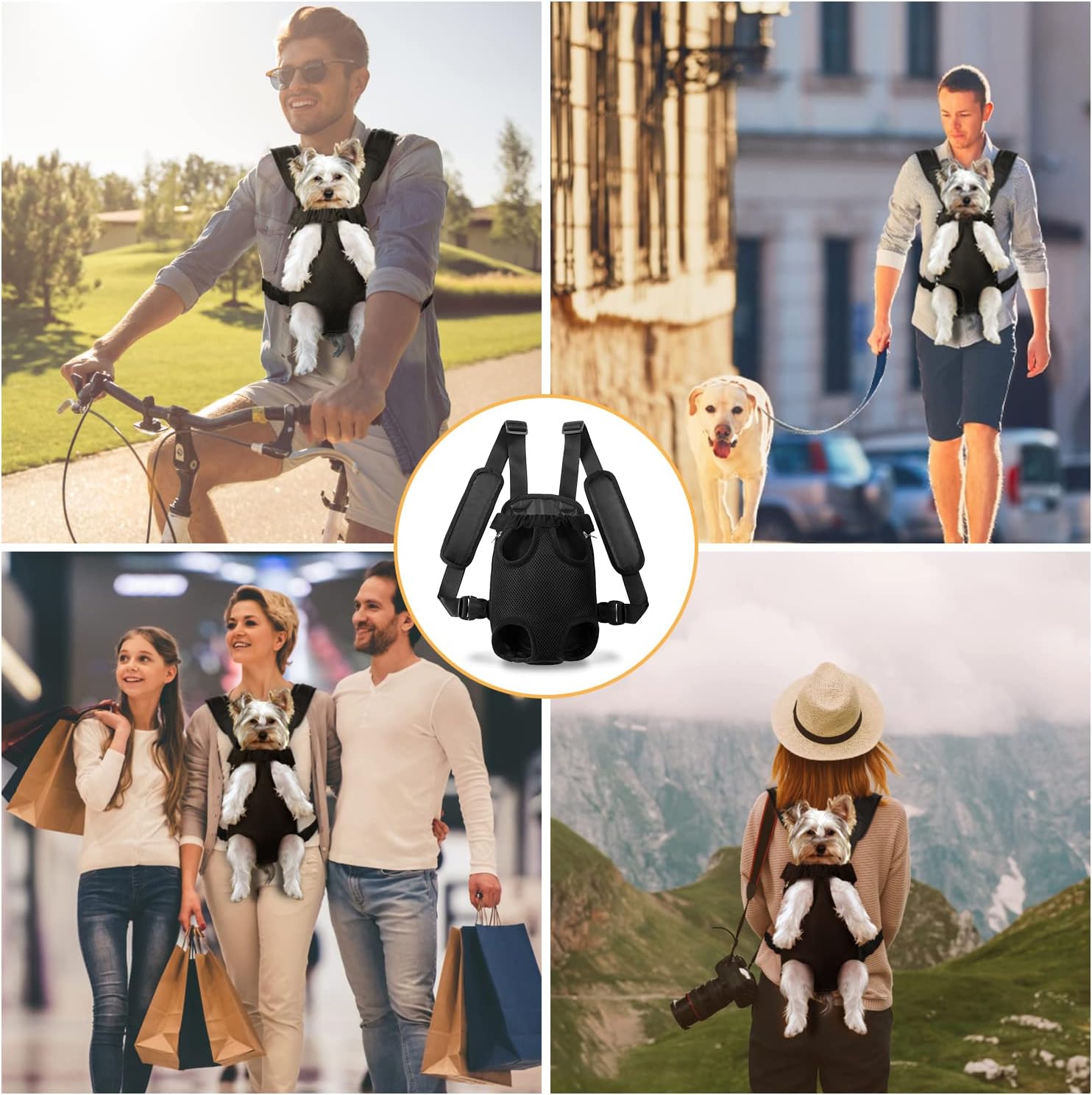 YUDODO Mochila transportadora para perros y mascotas, ajustable, con patas hacia afuera, mochila de viaje para perros de fácil ajuste para
